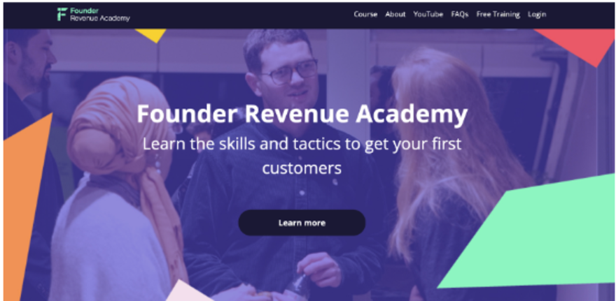 Founder revenue academy website