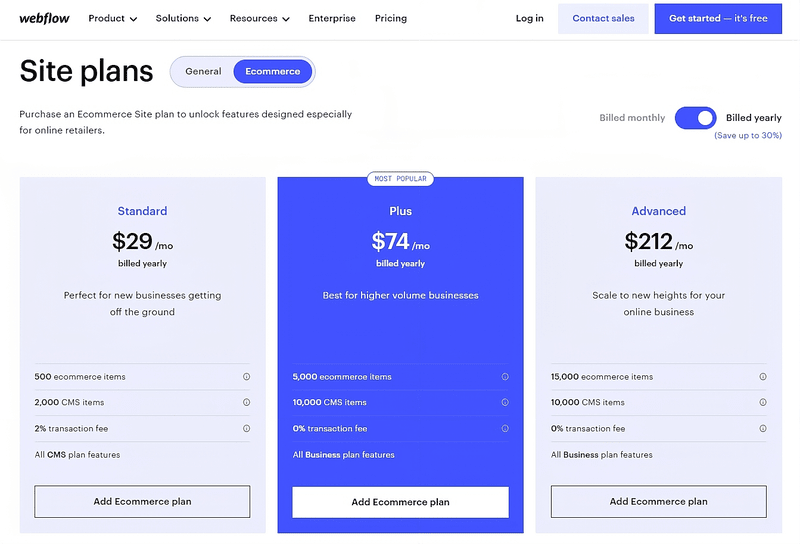three columns of pricing costs with a blue highlighted in the middle