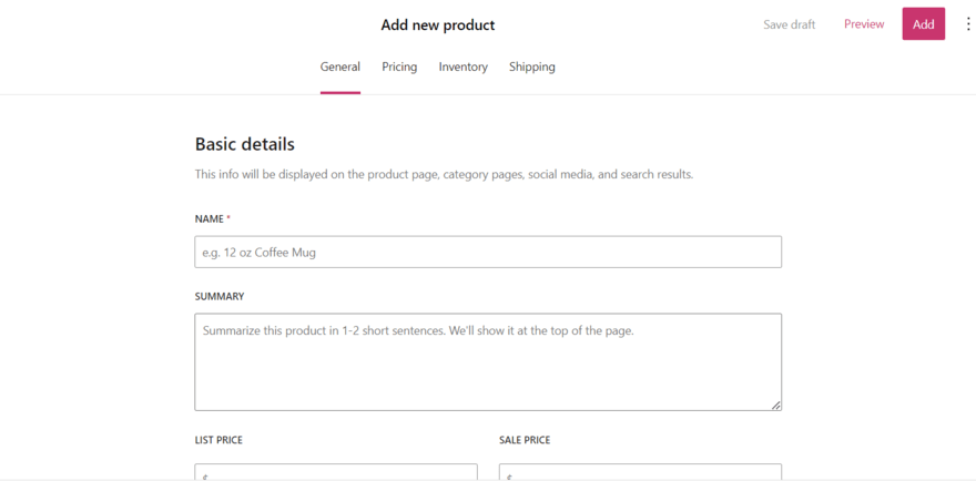 Form to add products on WooCommerce